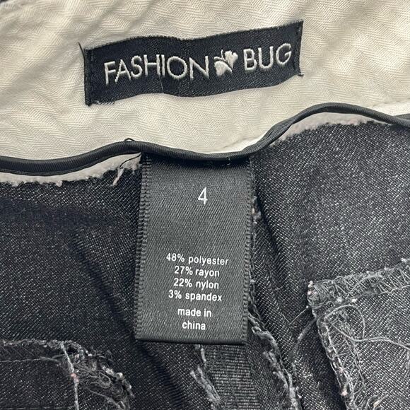 Fashion Bug Y2K Gray Mid Rise Straight Wide leg Work Dress Hemmed Pants 4 - Picture 5 of 13